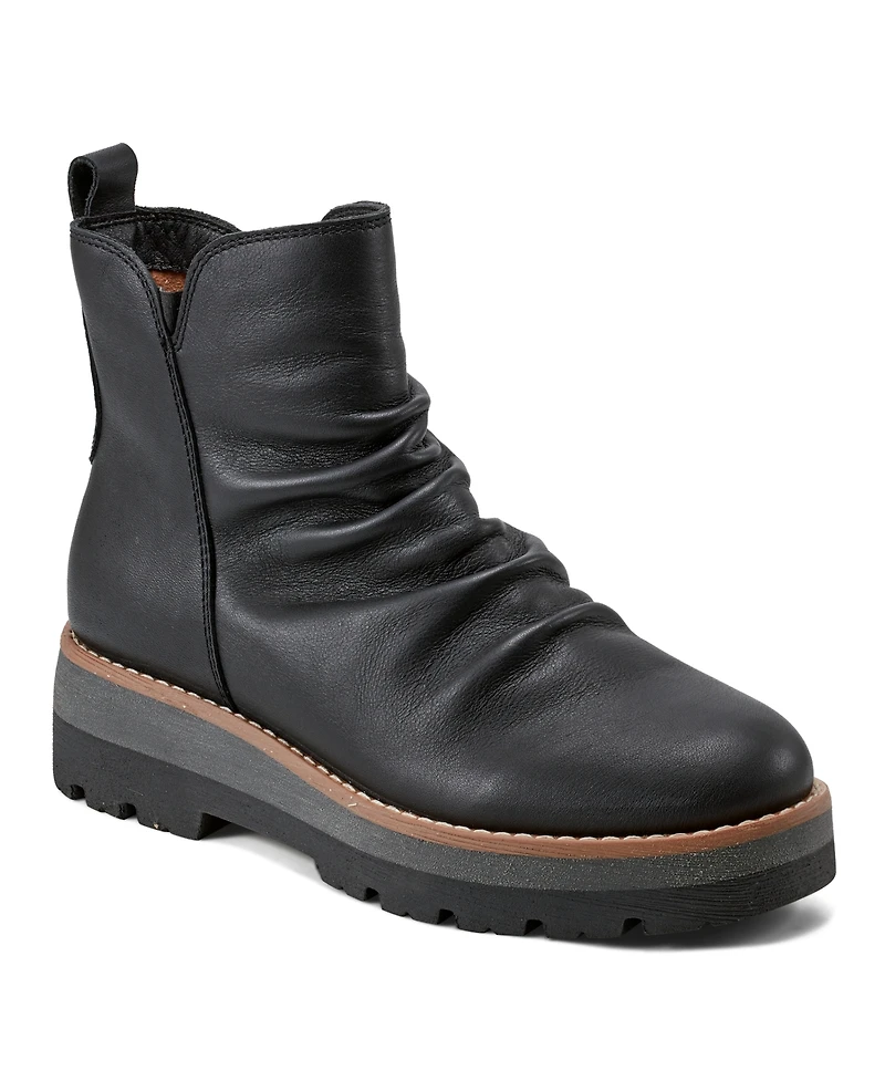 Earth Women's Yonder Waterproof Ruched Lug Sole Booties