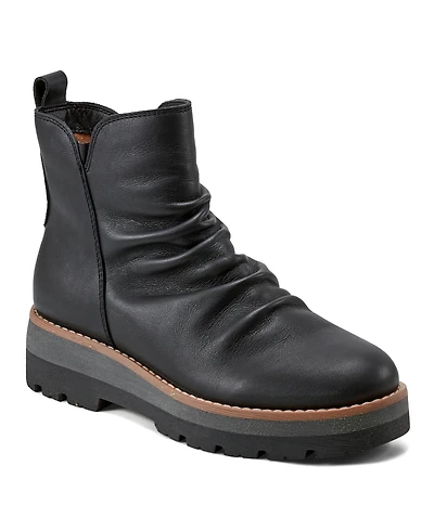 Earth Women's Yonder Waterproof Ruched Lug Sole Booties