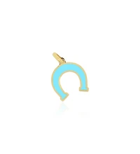 The Lovery Turquoise Horseshoe Charm 14K Gold 9 millimeters