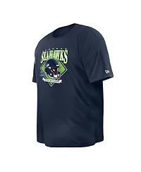 New Era Men's College Navy Seattle Seahawks Big Tall Helmet T-Shirt