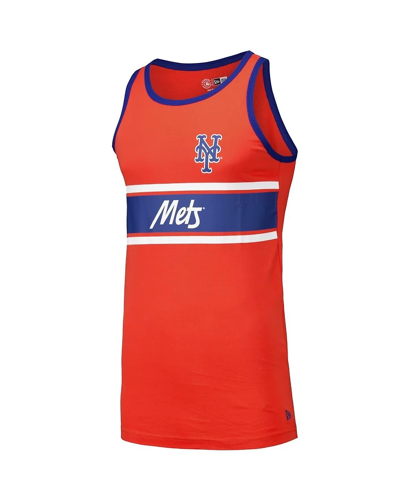 New Era Men's Orange York Mets Jersey Ringer Tank Top