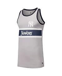 New Era Men's Gray York Yankees Jersey Ringer Tank Top
