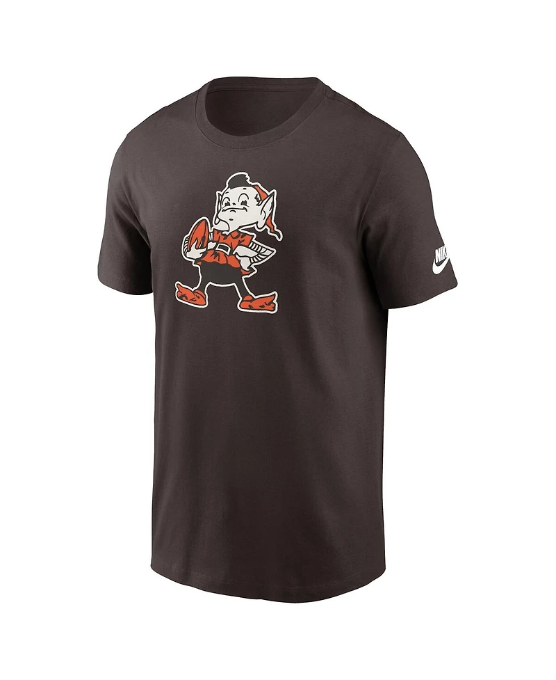 Nike Men's Brown Cleveland Browns Rewind Logo Essential T-Shirt