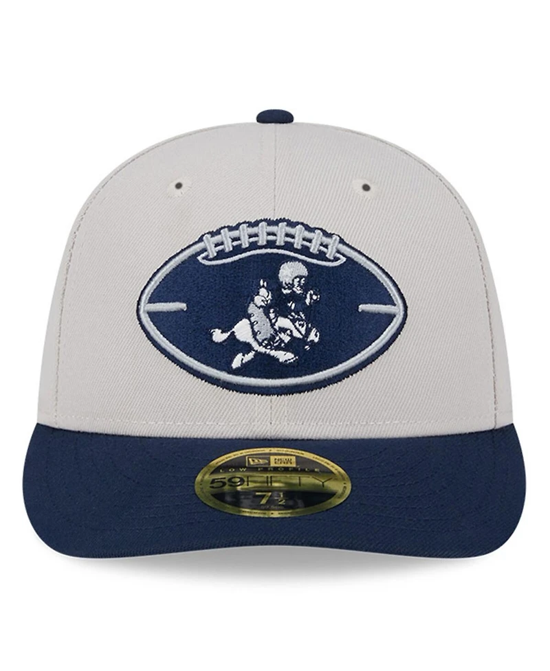 New Era Men's Stone/Navy Dallas Cowboys 2024 Sideline Historic Low Profile 59FIFTY Fitted Hat