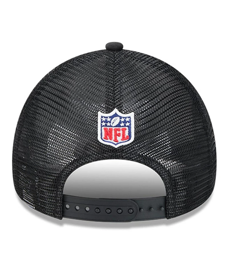 New Era Men's Stone/Black Jacksonville Jaguars 2024 Sideline Historic 9FORTY A-Frame Trucker Adjustable Hat