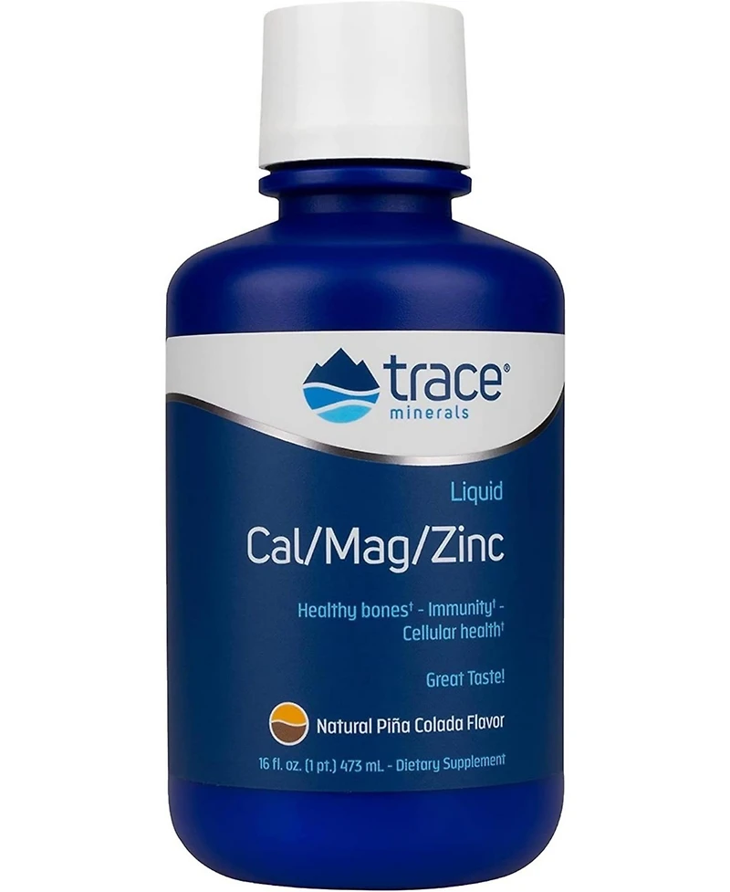 Trace Minerals Liquid Cal/Mag/Zinc - Dietary Supplement with Zinc, Calcium & Magnesium - Liquid Mineral Supplement for Heart & Bone Health