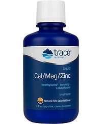 Trace Minerals Liquid Cal/Mag/Zinc - Dietary Supplement with Zinc, Calcium & Magnesium - Liquid Mineral Supplement for Heart & Bone Health