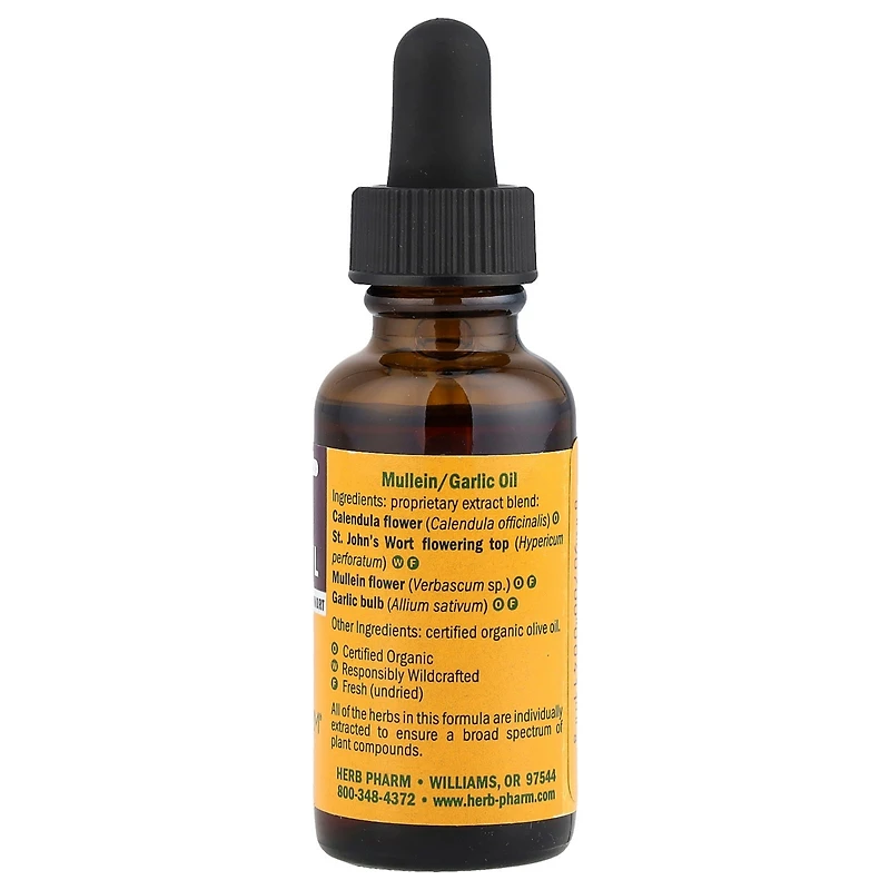 Herb Pharm Mullein Garlic Oil with Calendula & St. John's Wort