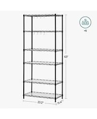 6-Tier Metal Storage Shelf Durable and Versatile Organizer for Home or Office