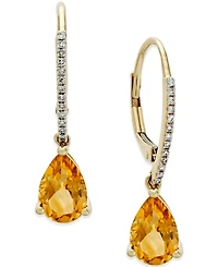 Garnet (2-1/2 ct. t.w.) and Diamond Accent Drop Earrings 14k Rose Gold (Also Citrine)