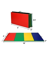 Skonyon 4 Feet x 10 Feet Thick Folding Panel Gymnastics Mat-Color