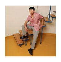 Men's Rouge Pink Embroidered Lined Shirt