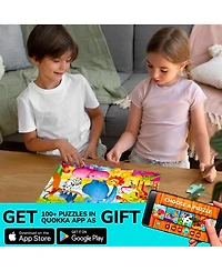 Quokka 4 x 30 Pieces Jigsaw Puzzles for Toddlers 3-5 - Dinosaur, Animals, Meadow Girls