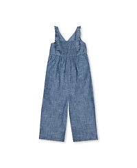 Hope & Henry Girls' Sleeveless Ruffle Neck Jumpsuit