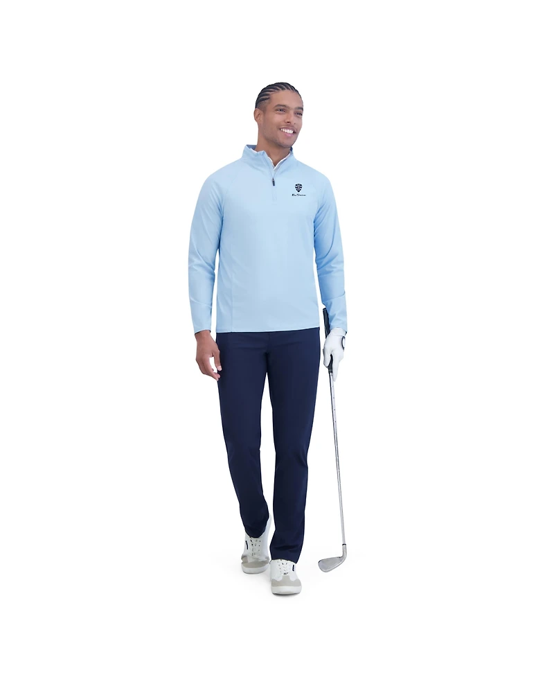 Ben Sherman Men's Solid Pique Quarter Zip Sweatshirt