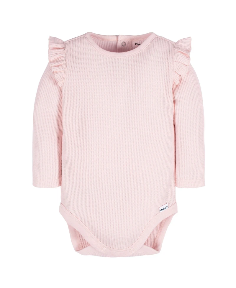 Gerber Baby Girls Long Sleeve Onesies Bodysuits, 2-pack