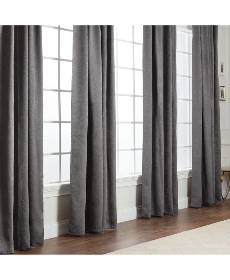 Chanasya Premium 2-Panel Classy Embossed Leaf Textured Curtains - Back Tab, Ring Tab for Windows Living Room Bedroom