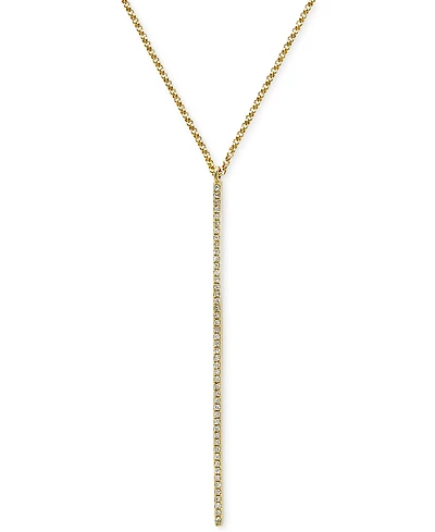 Pave Rose by Effy Diamond Vertical Bar Pendant Necklace (1/8 ct. t.w.) in 14k Rose, Yellow, and White Gold