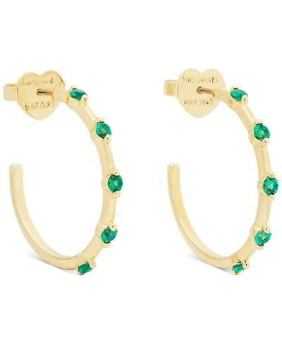 kate spade new york Gold-Tone Hint of Shimmer Small Hoop Earrings, 1"