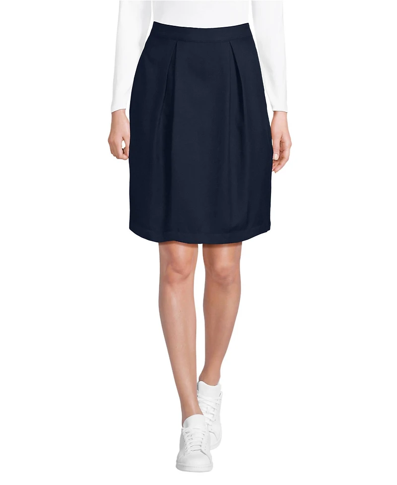 Lands' End Women's School Uniform Solid Pleated Skort Top of Knee