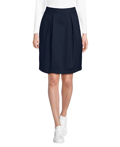 Lands' End Women's School Uniform Solid Pleated Skort Top of Knee