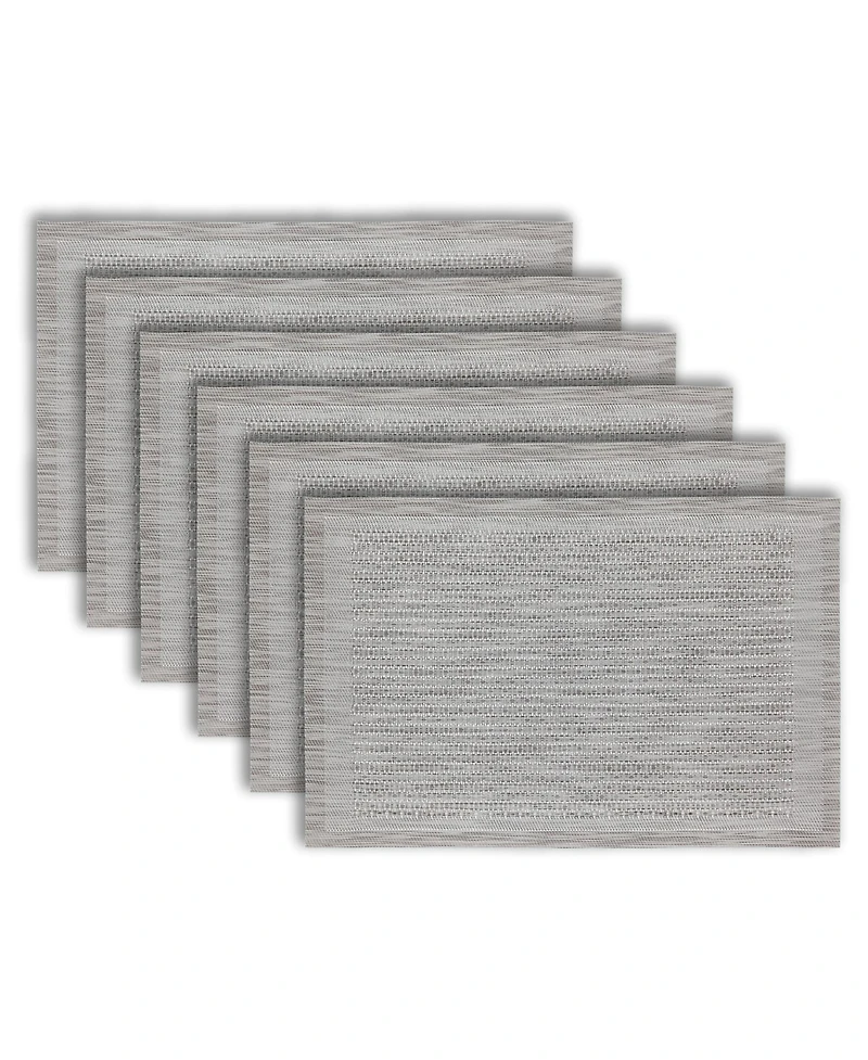 Dainty Home Geneva Texteline Outdoor Dining Set Textured Design Reversible 12" x 18" Rectangular Placemats Set of 6