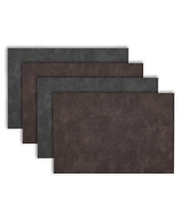Dainty Home Florence Ivory and Taupe Reversible Leather Wipe Clean Placemat 12" x 18" Rectangular Placemats Set of 4