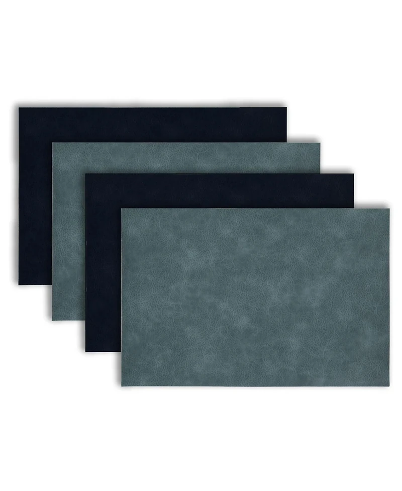 Dainty Home Florence Ivory and Taupe Reversible Leather Wipe Clean Placemat 12" x 18" Rectangular Placemats Set of 4