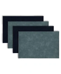 Dainty Home Florence Ivory and Taupe Reversible Leather Wipe Clean Placemat 12" x 18" Rectangular Placemats Set of 4