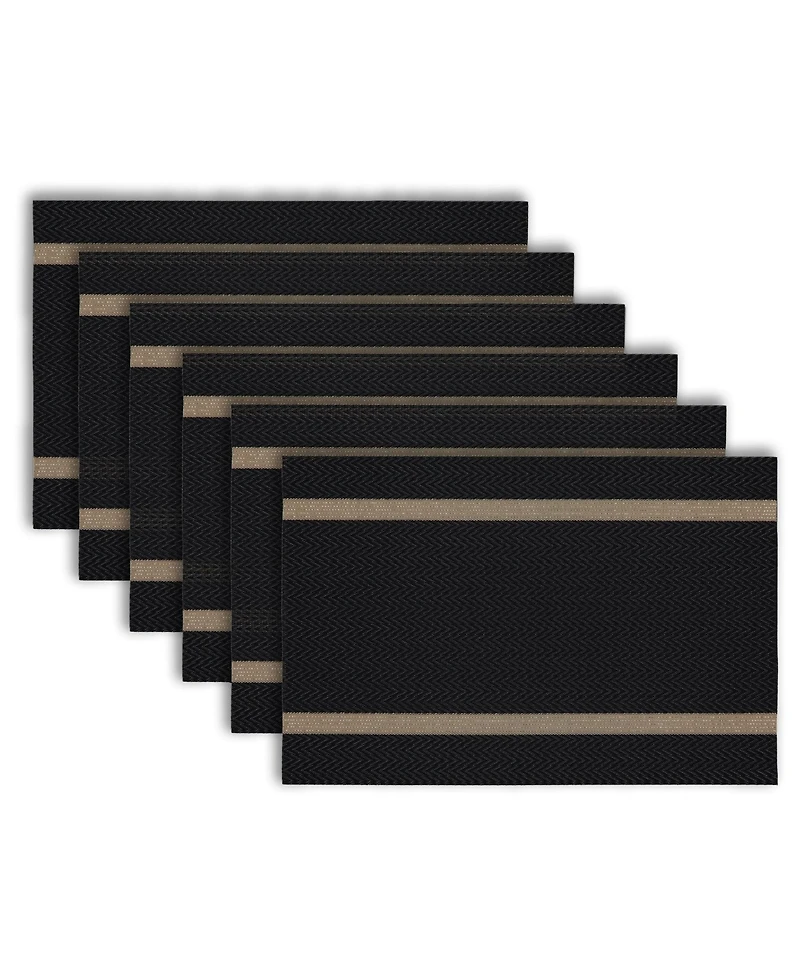 Dainty Home Annandale Texteline Outdoor Dining Set Textured Design Reversible 12" x 18" Rectangular Placemats of 6