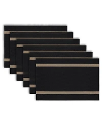 Dainty Home Annandale Texteline Outdoor Dining Set Textured Design Reversible 12" x 18" Rectangular Placemats of 6