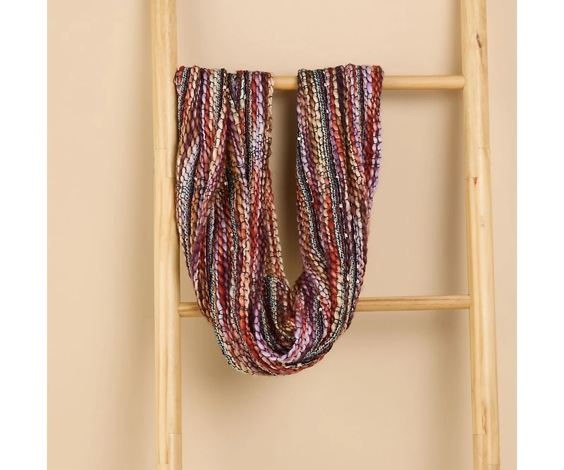 Feelgoodz Artisan Woven Luna Infinity 100% Recycled Acrylic Multi Colored Winter Scarf