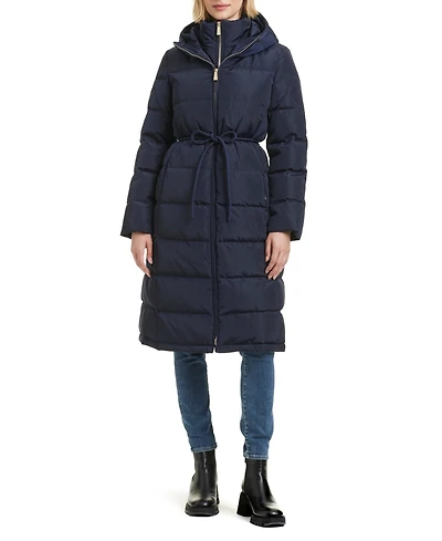 Kate Spade New York Women's Hooded Maxi Down Coat With Self Tie