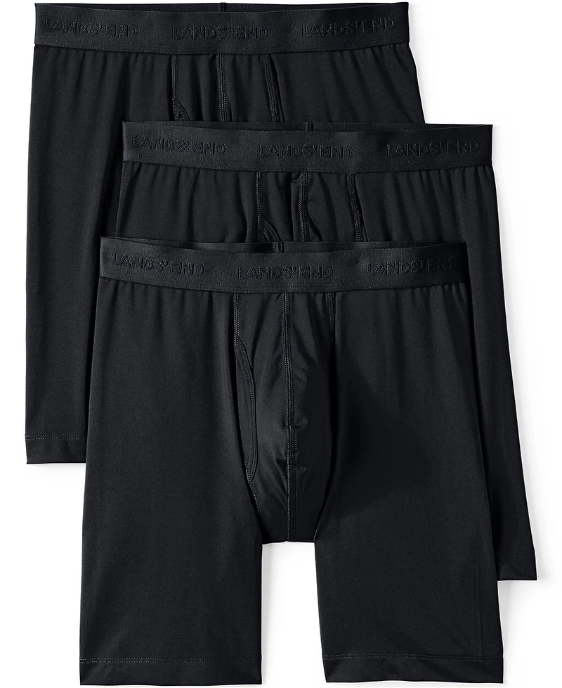 Lands' End Men's Longer Flex Performance Boxer Brief 3 pack