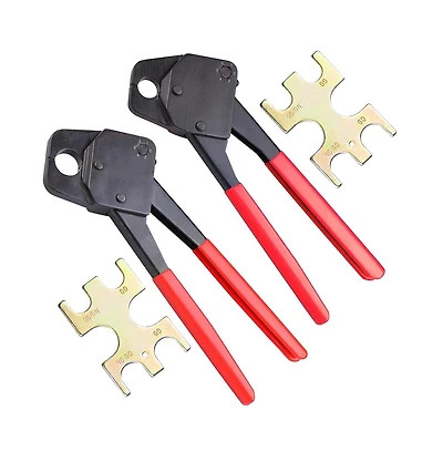 1/2" 3/4" Pex Crimper Copper Ring Crimping Tool Kit with Go/no Go Gauge 2 Pack