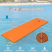 3-Layer Tear-Resistant Foam Floating Pad Island Water Sports Relaxing Orange
