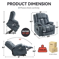 Mondawe Chenille Power Lift Recliner Chair