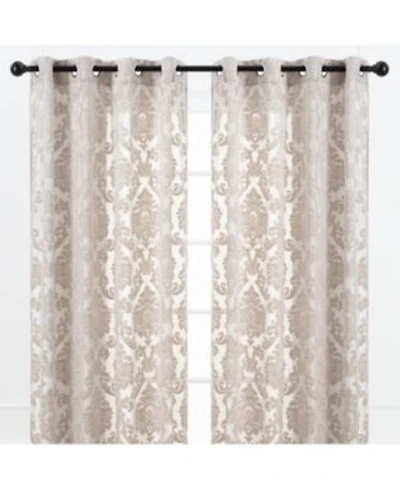 Chanasya Premium Devore Sheer Grommet Curtains Classy Light Filtering Drapes For Living Room Or Bedroom 52 X22 X 84 X22 Mocha 2 Panels