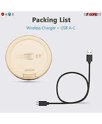 5 Core Wireless Charger (Pad), 15W Max Fast Charging, Compatible with Qi Enabled Phones, AriPods and More