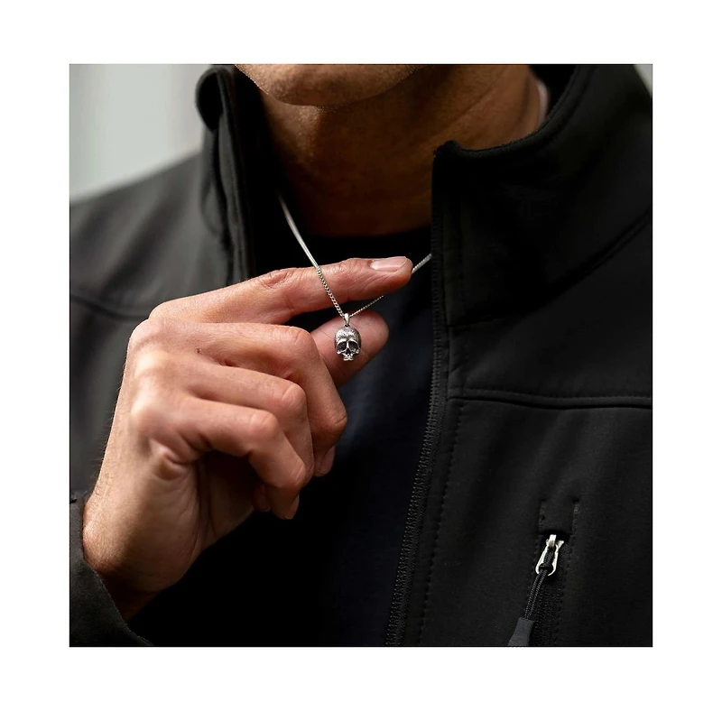 Vincero Men's Memento Mori Skull Pendant in Sterling Silver with 20" Chain