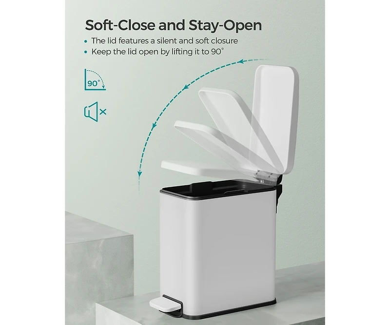 Slickblue Small Gallon Trash Bin with Lid Compact and Convenient for Home or Office Use