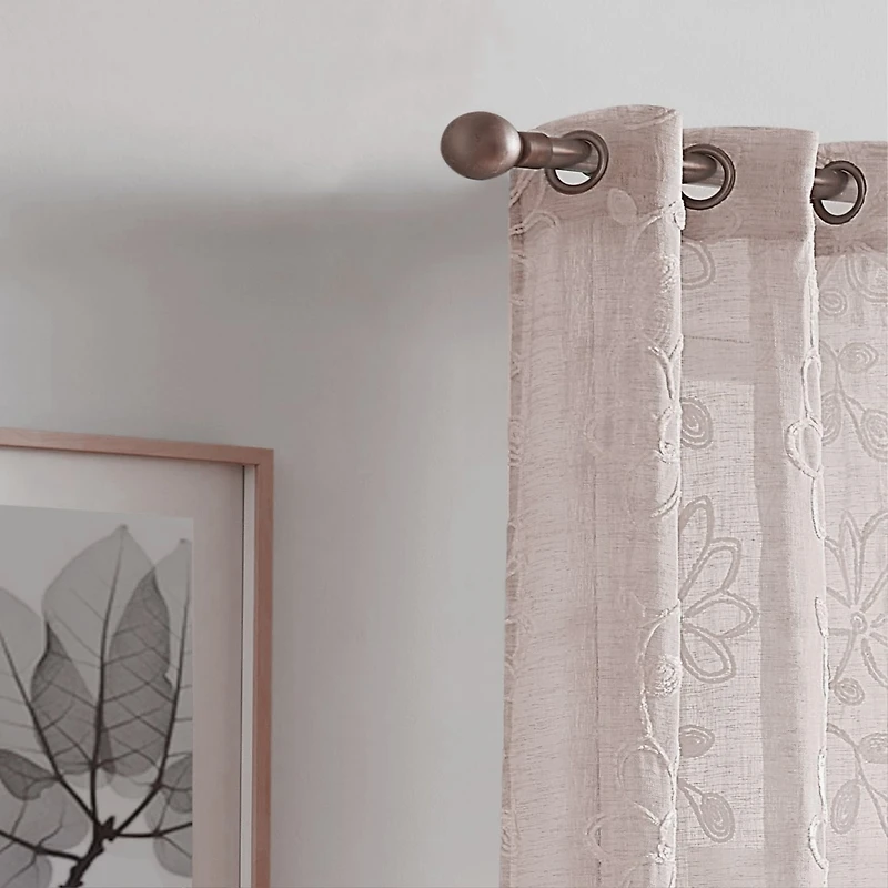 Dainty Home Rita Linen Look 76" W x 84" L Grommet Window Panel Set