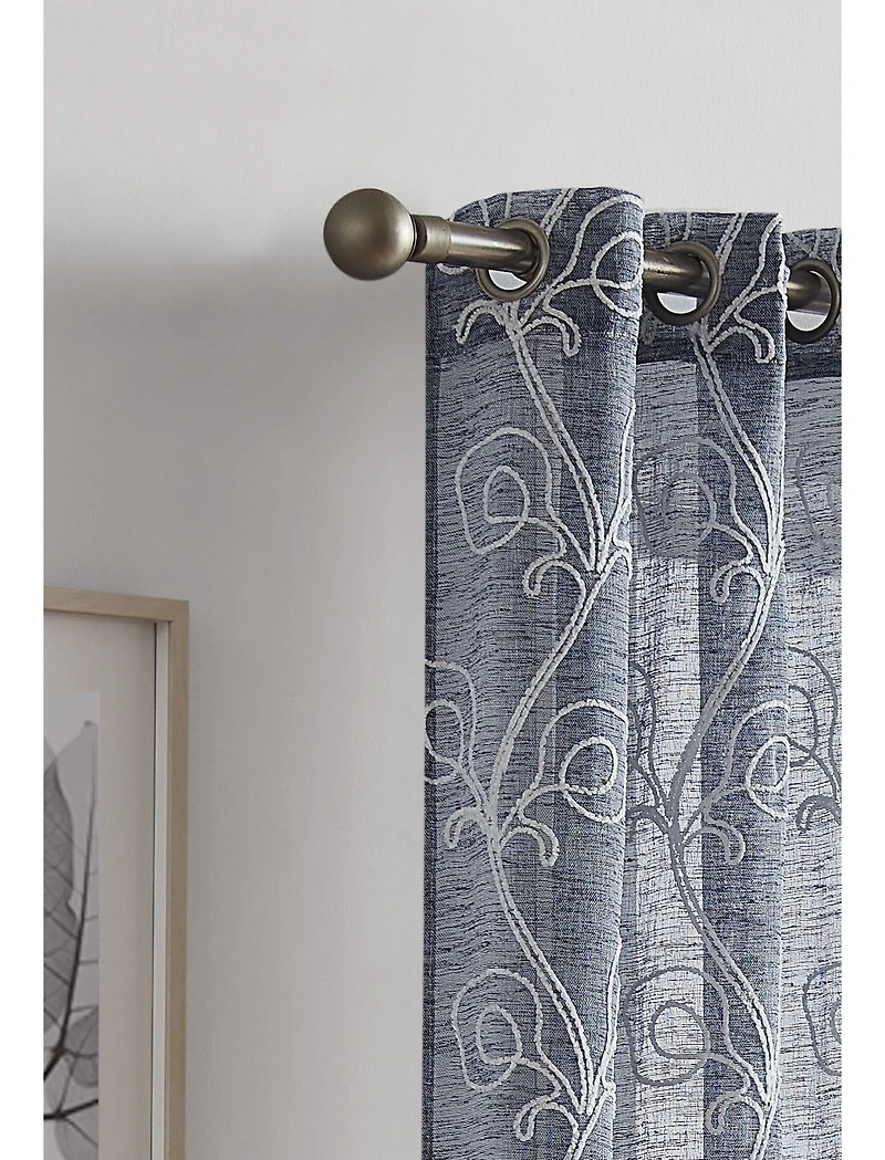 Dainty Home Stella Linen Look 76" W x 96" L Grommet Window Panel Set