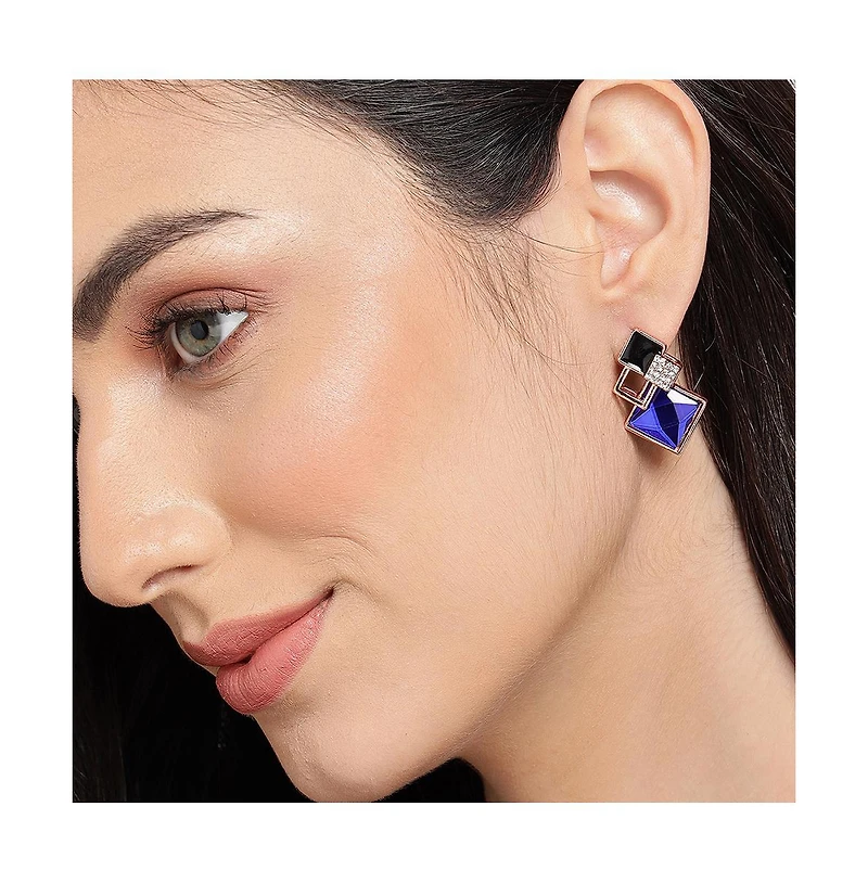 Sohi Women's Geometric Stud Earrings