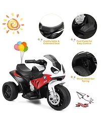 Sugift 6V Kids 3 Wheels Riding Bmw Licensed Electric Motorcycle-Red
