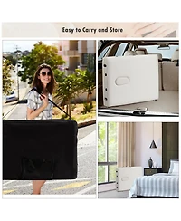 Givimo 84 Inch L Portable Adjustable Massage Bed with Carry Case for Facial Salon Spa -White