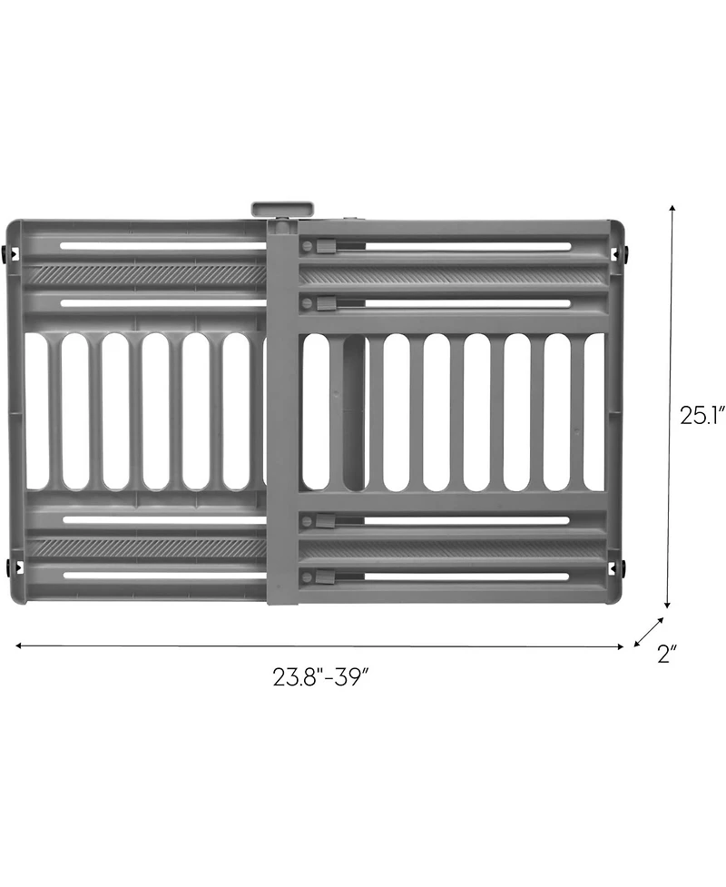 24 to 39" Plastic Portable Expandable Pet Gate, Safety Gate, White - 2 Pack