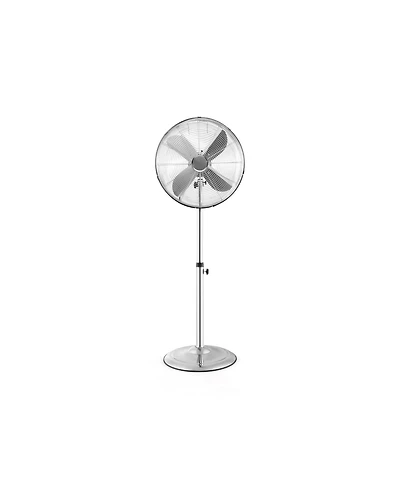 Vebreda 16 Inch Pedestal Standing Fan Oscillating Pedestal Fan with 3 Speeds and Adjustable Height-Silver
