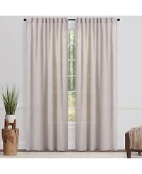 Chanasya Premium 2-Panel Soft Textured Semi Sheer Curtains for Window Living Room Bedroom Kitchen Office
