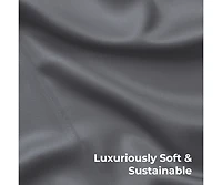 Cariloha Retreat 4-Piece Sateen Sheet Set | Laguna Blue | Cal King | Lyocell Material | Breathable, Corner Straps, Extra soft & Cooling